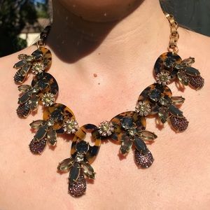 Jcrew Statement Honeybee Pink Crystal Necklace